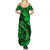 Hawaii Fish Hook Family Matching Summer Maxi Dress and Hawaiian Shirt Polynesian Pattern Green Version LT01 - Polynesian Pride