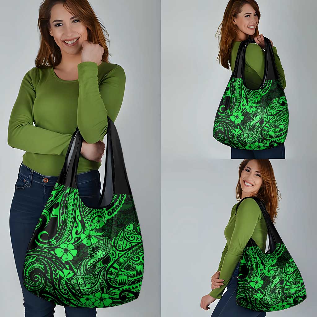 Hawaii Fish Hook Grocery Bag Polynesian Pattern Green Version LT01 - Polynesian Pride