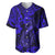 Hawaii Fish Hook Baseball Jersey Polynesian Pattern Navy Blue Version LT01 Blue - Polynesian Pride