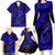 Hawaii Fish Hook Family Matching Long Sleeve Bodycon Dress and Hawaiian Shirt Polynesian Pattern Navy Blue Version LT01 - Polynesian Pride