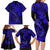 Hawaii Fish Hook Family Matching Long Sleeve Bodycon Dress and Hawaiian Shirt Polynesian Pattern Navy Blue Version LT01 - Polynesian Pride