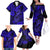 Hawaii Fish Hook Family Matching Off Shoulder Long Sleeve Dress and Hawaiian Shirt Polynesian Pattern Navy Blue Version LT01 - Polynesian Pride