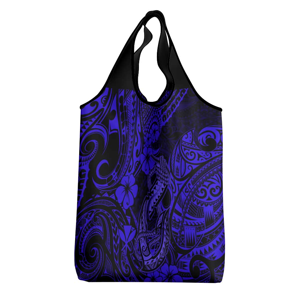 Hawaii Fish Hook Grocery Bag Polynesian Pattern Navy Blue Version LT01 - Polynesian Pride