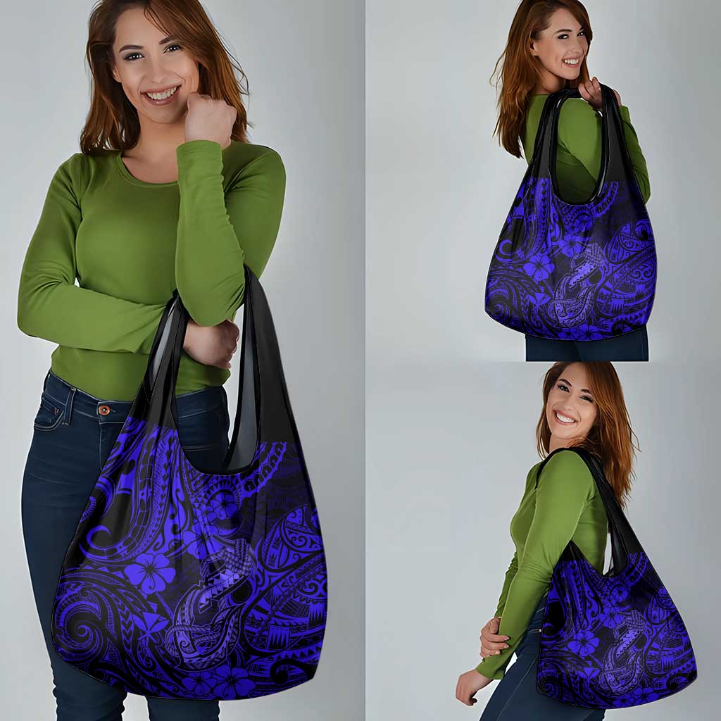 Hawaii Fish Hook Grocery Bag Polynesian Pattern Navy Blue Version LT01 - Polynesian Pride