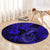 Hawaii Fish Hook Round Carpet Polynesian Pattern Navy Blue Version LT01 - Polynesian Pride