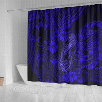 Hawaii Fish Hook Shower Curtain Polynesian Pattern Navy Blue Version LT01 - Polynesian Pride