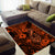 Hawaii Fish Hook Area Rug Polynesian Pattern Orange Version LT01