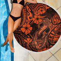 Hawaii Fish Hook Beach Blanket Polynesian Pattern Orange Version LT01 - Wonder Print Shop