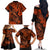 Hawaii Fish Hook Family Matching Off Shoulder Long Sleeve Dress and Hawaiian Shirt Polynesian Pattern Orange Version LT01 - Polynesian Pride