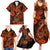 Hawaii Fish Hook Family Matching Summer Maxi Dress and Hawaiian Shirt Polynesian Pattern Orange Version LT01 - Polynesian Pride