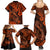 Hawaii Fish Hook Family Matching Summer Maxi Dress and Hawaiian Shirt Polynesian Pattern Orange Version LT01 - Polynesian Pride