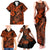 Hawaii Fish Hook Family Matching Tank Maxi Dress and Hawaiian Shirt Polynesian Pattern Orange Version LT01 - Polynesian Pride