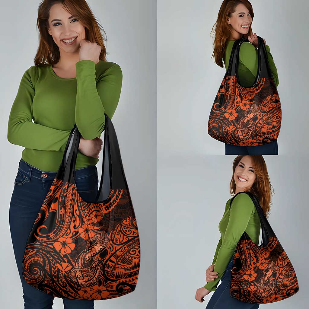 Hawaii Fish Hook Grocery Bag Polynesian Pattern Orange Version LT01 - Polynesian Pride
