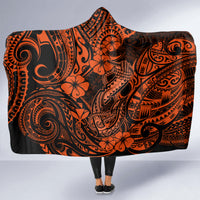 Hawaii Fish Hook Hooded Blanket Polynesian Pattern Orange Version LT01 - Polynesian Pride