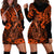 Hawaii Fish Hook Hoodie Dress Polynesian Pattern Orange Version LT01 - Polynesian Pride