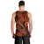 Hawaii Fish Hook Men Tank Top Polynesian Pattern Orange Version LT01 - Polynesian Pride