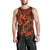 Hawaii Fish Hook Men Tank Top Polynesian Pattern Orange Version LT01 - Polynesian Pride