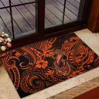 Hawaii Fish Hook Rubber Doormat Polynesian Pattern Orange Version LT01 - Polynesian Pride