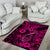 Hawaii Fish Hook Area Rug Hibiscus Hawaii Tribal Tattoo Pink Version LT01 - Polynesian Pride