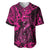 Hawaii Fish Hook Baseball Jersey Hibiscus Hawaii Tribal Tattoo Pink Version LT01 Pink - Polynesian Pride