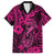 Hawaii Fish Hook Family Matching Off Shoulder Long Sleeve Dress and Hawaiian Shirt Hibiscus Hawaii Tribal Tattoo Pink Version LT01 Dad's Shirt - Short Sleeve Pink - Polynesian Pride