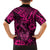 Hawaii Fish Hook Family Matching Puletasi Dress and Hawaiian Shirt Hibiscus Hawaii Tribal Tattoo Pink Version LT01 - Polynesian Pride