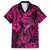 Hawaii Fish Hook Family Matching Short Sleeve Bodycon Dress and Hawaiian Shirt Hibiscus Hawaii Tribal Tattoo Pink Version LT01 Dad's Shirt - Short Sleeve Pink - Polynesian Pride