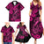 Hawaii Fish Hook Family Matching Summer Maxi Dress and Hawaiian Shirt Hibiscus Hawaii Tribal Tattoo Pink Version LT01 - Polynesian Pride