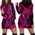 Hawaii Fish Hook Hoodie Dress Hibiscus Hawaii Tribal Tattoo Pink Version LT01 - Polynesian Pride