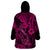 Hawaii Fish Hook Wearable Blanket Hoodie Hibiscus Hawaii Tribal Tattoo Pink Version LT01 - Polynesian Pride