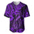 Hawaii Fish Hook Baseball Jersey Hibiscus Hawaii Tribal Tattoo Purple Version LT01 Purple - Polynesian Pride