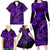 Hawaii Fish Hook Family Matching Long Sleeve Bodycon Dress and Hawaiian Shirt Hibiscus Hawaii Tribal Tattoo Purple Version LT01 - Polynesian Pride