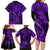 Hawaii Fish Hook Family Matching Long Sleeve Bodycon Dress and Hawaiian Shirt Hibiscus Hawaii Tribal Tattoo Purple Version LT01 - Polynesian Pride