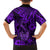 Hawaii Fish Hook Family Matching Off Shoulder Long Sleeve Dress and Hawaiian Shirt Hibiscus Hawaii Tribal Tattoo Purple Version LT01 - Polynesian Pride