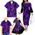 Hawaii Fish Hook Family Matching Off Shoulder Long Sleeve Dress and Hawaiian Shirt Hibiscus Hawaii Tribal Tattoo Purple Version LT01 - Polynesian Pride