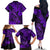 Hawaii Fish Hook Family Matching Off Shoulder Long Sleeve Dress and Hawaiian Shirt Hibiscus Hawaii Tribal Tattoo Purple Version LT01 - Polynesian Pride