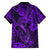 Hawaii Fish Hook Family Matching Off Shoulder Short Dress and Hawaiian Shirt Hibiscus Hawaii Tribal Tattoo Purple Version LT01 - Polynesian Pride