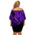 Hawaii Fish Hook Family Matching Off Shoulder Short Dress and Hawaiian Shirt Hibiscus Hawaii Tribal Tattoo Purple Version LT01 - Polynesian Pride