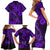 Hawaii Fish Hook Family Matching Short Sleeve Bodycon Dress and Hawaiian Shirt Hibiscus Hawaii Tribal Tattoo Purple Version LT01 - Polynesian Pride