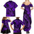 Hawaii Fish Hook Family Matching Summer Maxi Dress and Hawaiian Shirt Hibiscus Hawaii Tribal Tattoo Purple Version LT01 - Polynesian Pride