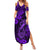 Hawaii Fish Hook Family Matching Summer Maxi Dress and Hawaiian Shirt Hibiscus Hawaii Tribal Tattoo Purple Version LT01 Mom's Dress Purple - Polynesian Pride