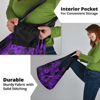 Hawaii Fish Hook Grocery Bag Hibiscus Hawaii Tribal Tattoo Purple Version LT01 - Polynesian Pride