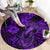 Hawaii Fish Hook Round Carpet Hibiscus Hawaii Tribal Tattoo Purple Version LT01 - Polynesian Pride