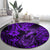 Hawaii Fish Hook Round Carpet Hibiscus Hawaii Tribal Tattoo Purple Version LT01 - Polynesian Pride