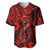 Hawaii Fish Hook Baseball Jersey Hibiscus Hawaii Tribal Tattoo Red Version LT01 Red - Polynesian Pride