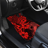 Hawaii Fish Hook Car Mats Hibiscus Hawaii Tribal Tattoo Red Version LT01 - Polynesian Pride
