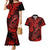 Hawaii Fish Hook Couples Matching Mermaid Dress and Hawaiian Shirt Hibiscus Hawaii Tribal Tattoo Red Version LT01 Red - Polynesian Pride