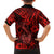 Hawaii Fish Hook Family Matching Long Sleeve Bodycon Dress and Hawaiian Shirt Hibiscus Hawaii Tribal Tattoo Red Version LT01 - Polynesian Pride