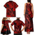 Hawaii Fish Hook Family Matching Tank Maxi Dress and Hawaiian Shirt Hibiscus Hawaii Tribal Tattoo Red Version LT01 - Polynesian Pride