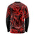 Hawaii Fish Hook Long Sleeve Shirt Hibiscus Hawaii Tribal Tattoo Red Version LT01 - Polynesian Pride